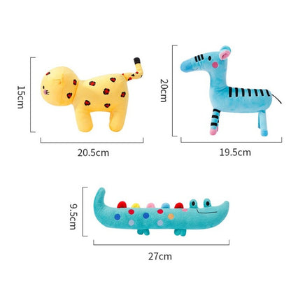 Petkin cartoon animal plush dog toy isolated on white background for product display