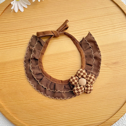 Mokka - Ruffled Flower Accent Cat Collar