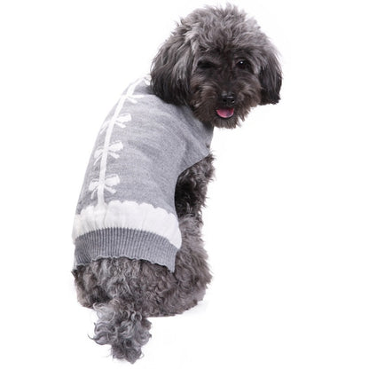 Ozzie - Gray Bow Detail British Style Dog Sweater