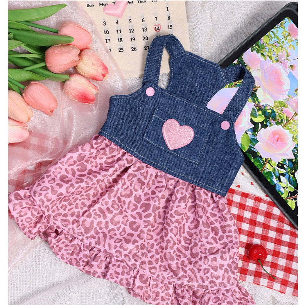Ozzie - Heart Pocket Ruffle Hem Dog Dress