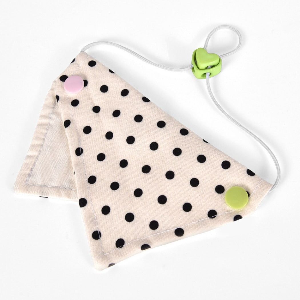 Mokka Bow Print Cat Bandana Collar with bow positioned to the side