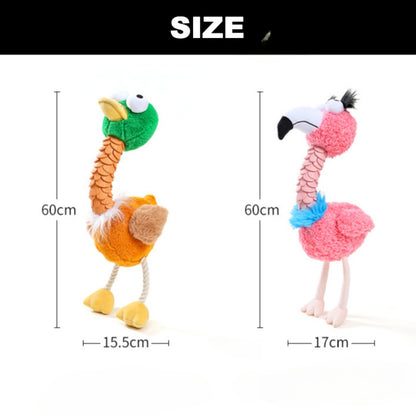 Petkin Goofy Bird Plush Toy with flamingo and duck plush toys displayed clearly