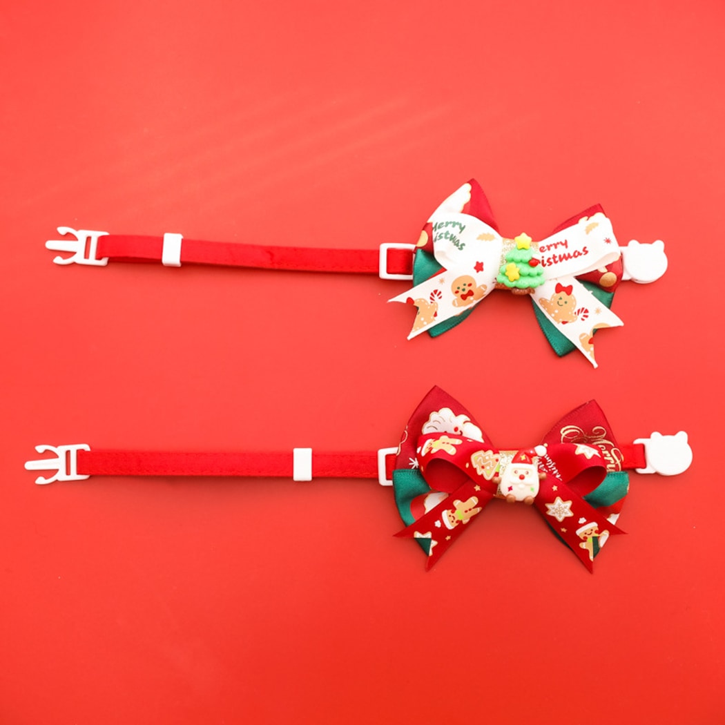 Christmoo - Bow Detail Christmas Cartoon Cat Collar