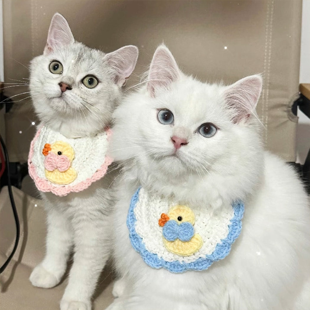 Mokka - Cute Duck Patten Semi Circle Pet Bib