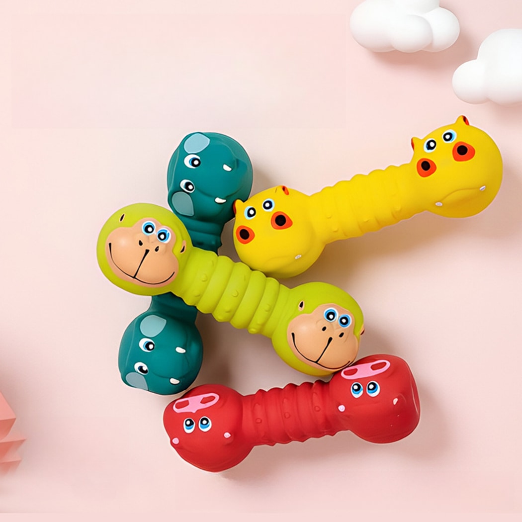 Petkin - Cartoon Barbell Squeaky Play Dog Toy