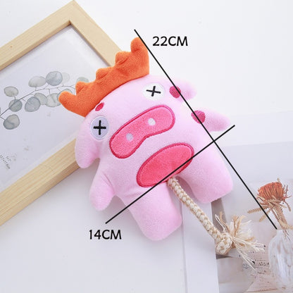 Side view of Petkin Monster Rope Plush Dog Toy highlighting plush monster body and rope