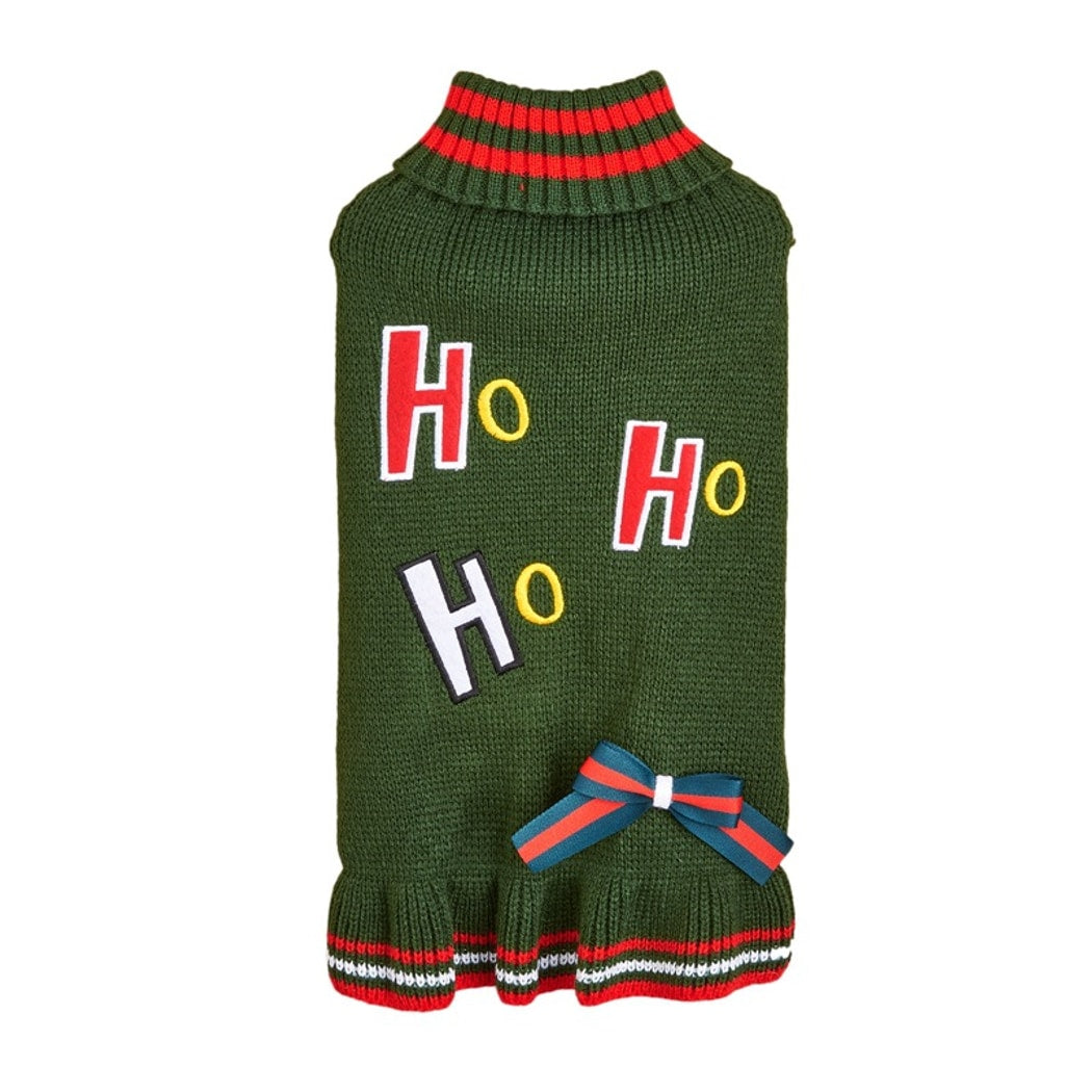Christmoo - Christmas Bow Turtleneck Pet Sweater Dress