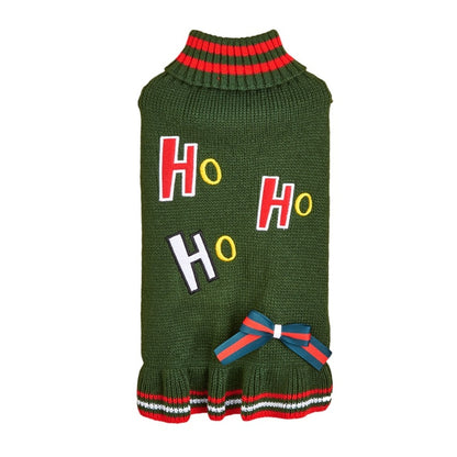 Christmoo - Christmas Bow Turtleneck Pet Sweater Dress