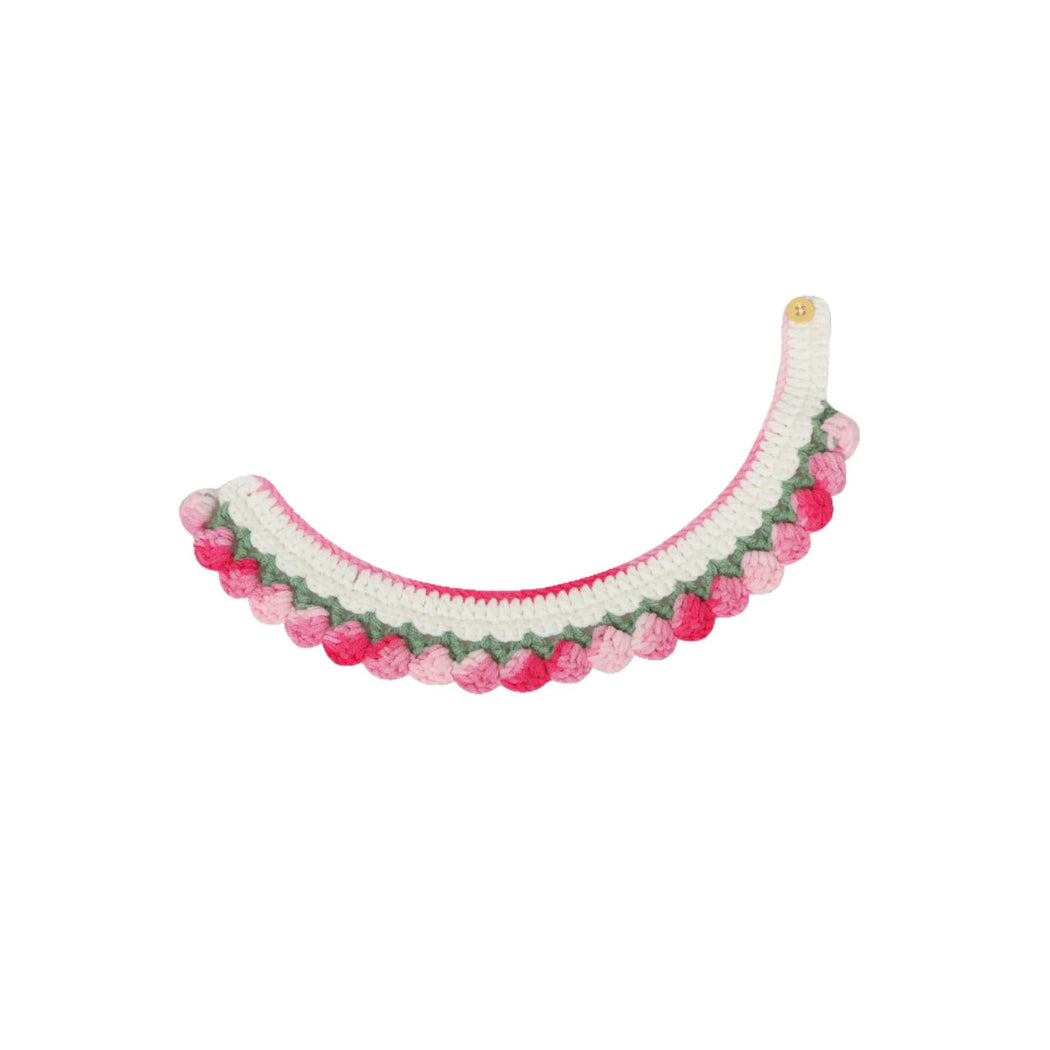 Mokka - Crochet Cat Collar with Tulip Trim