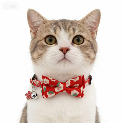 Mokka - Romantic Floral Bow Tie Cat Collar