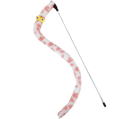 Blush cat teaser wand with cartoon eyes