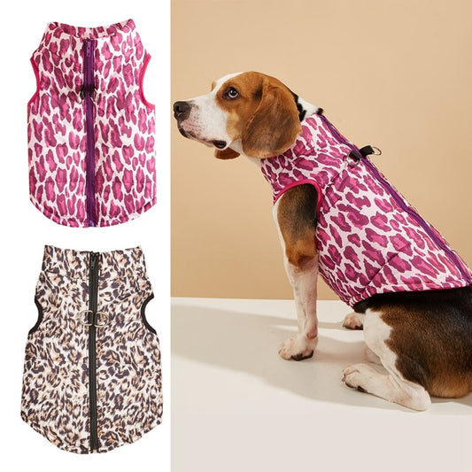 Ozzie - Leopard Pattern Quilted Pet Clothing Vest