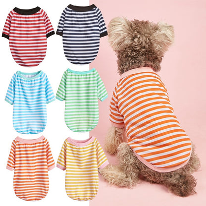 Ozzie - Casual Short Sleeve Striped Pet Dog T-Shirt