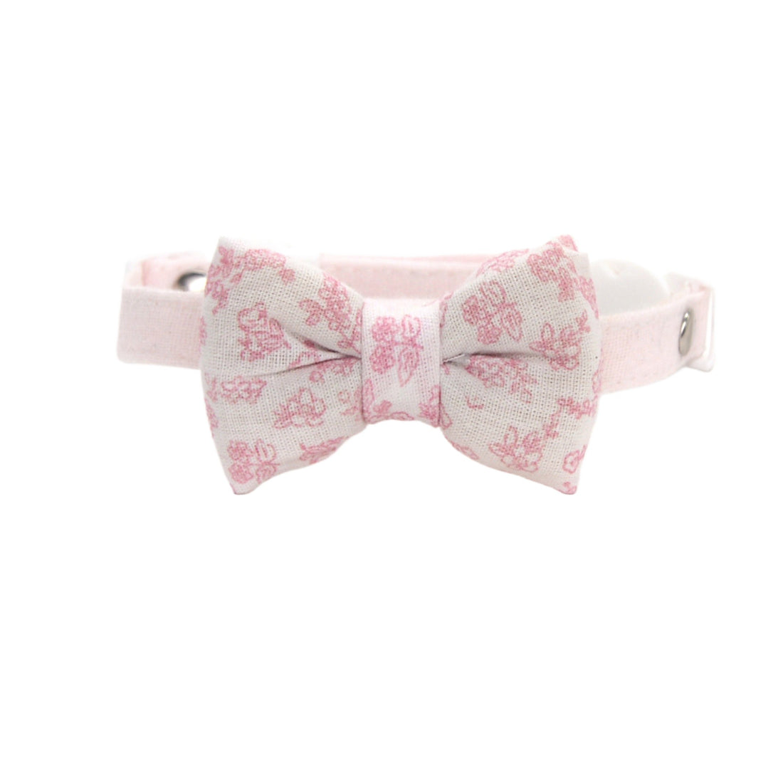 Side view of Mokka breakaway cat collar showing buckle and bow