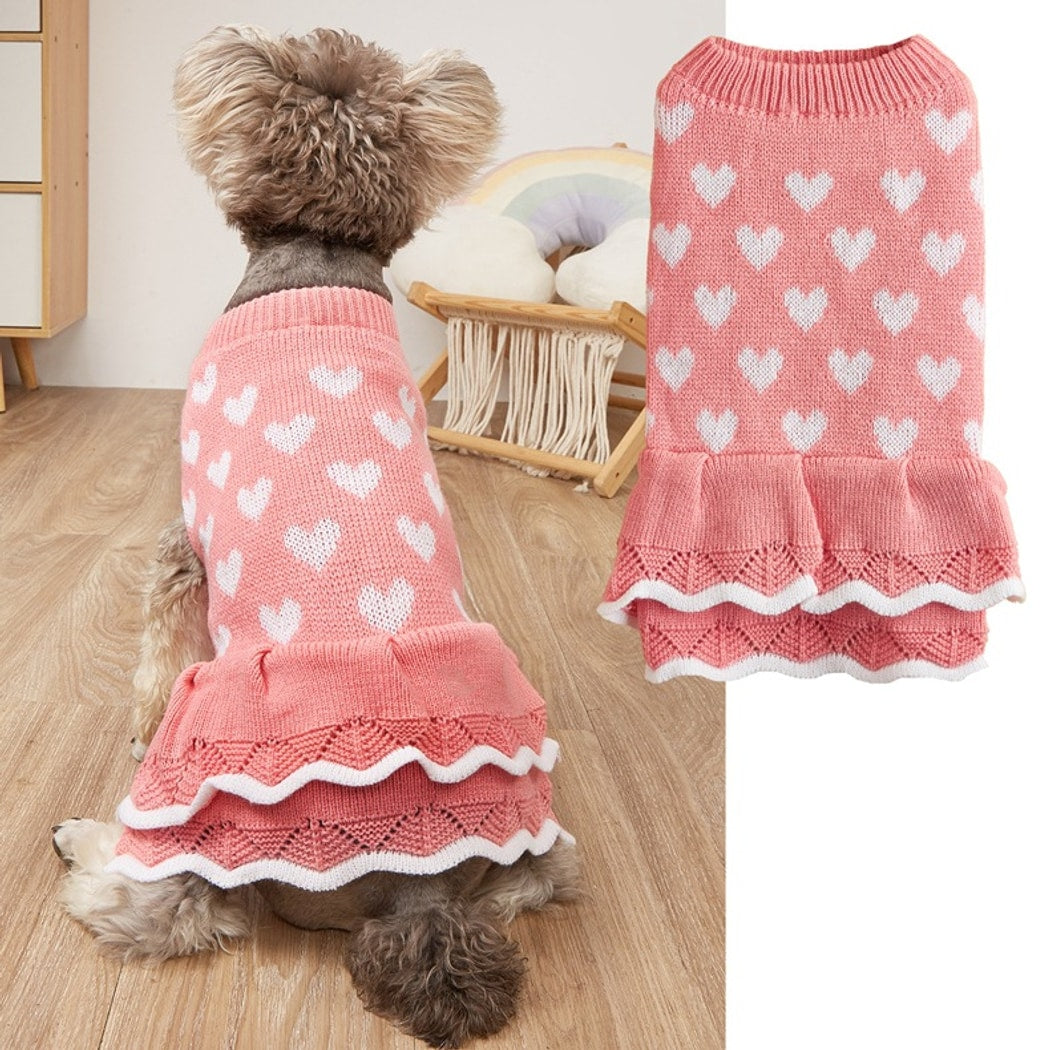 Ozzie - Princess Style Heart Motif Pet Sweater