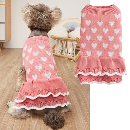 Ozzie - Princess Style Heart Motif Pet Sweater