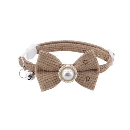 Mokka - Minimalist Bow Flower Pattern Cat Collar