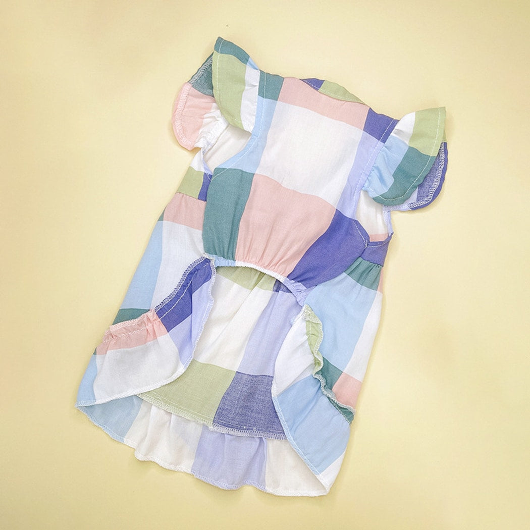 Ozzie - Plaid Bow Strap Dress for Dogs and Cats