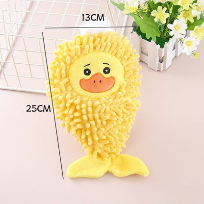 Petkin Animal Mop Plush Dog Toy laying flat with mop strands spread out