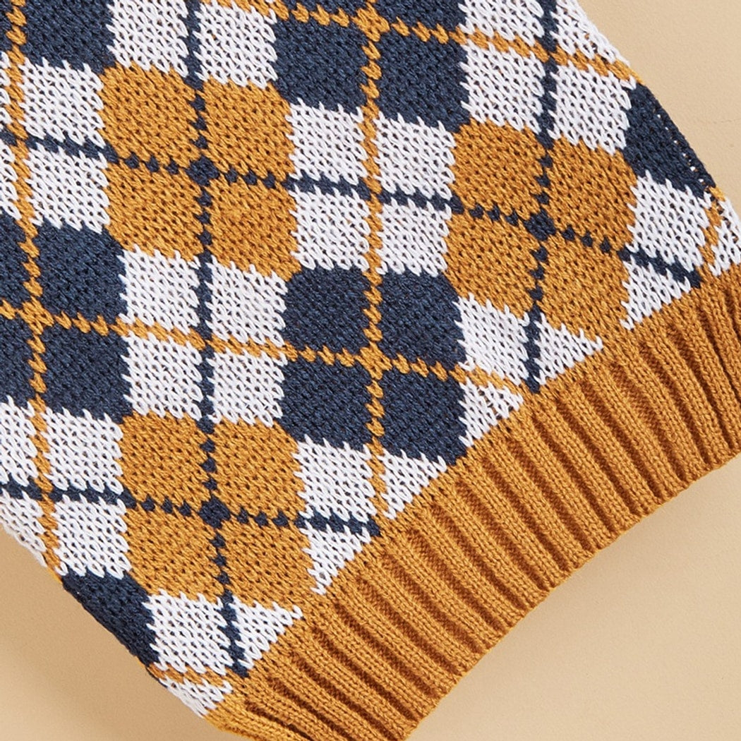 Ozzie - Thanksgiving Pattern Ribbed Neck Pet Sweater