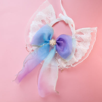 Mokka - Lace Bow Ruffle Decorative Cat Collar