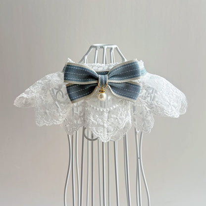 Mokka - Princess Bow Lace Trim Cat Bib