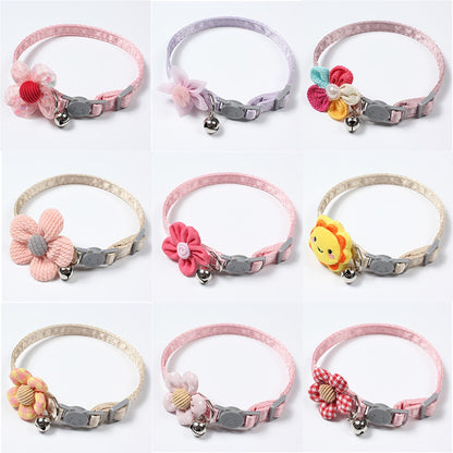 Mokka - Princess Style Flower Cat Collar with Bell