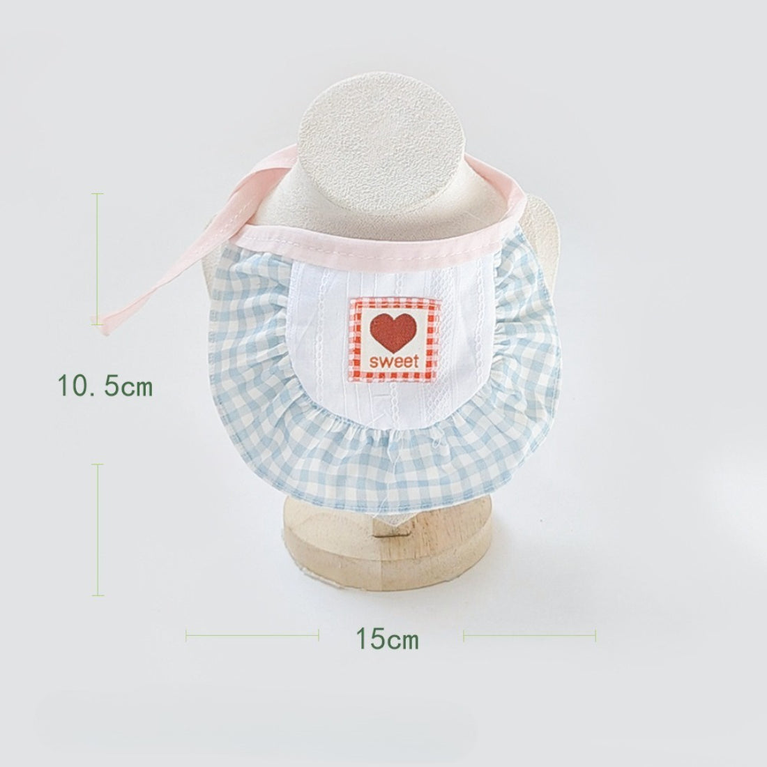 Back view of Mokka Sweet Patch Cat Bib highlighting closure and fabric
