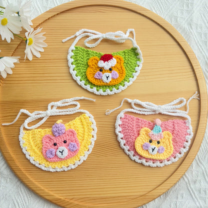 Mokka - Bear Pattern Embroidered Pet Bib