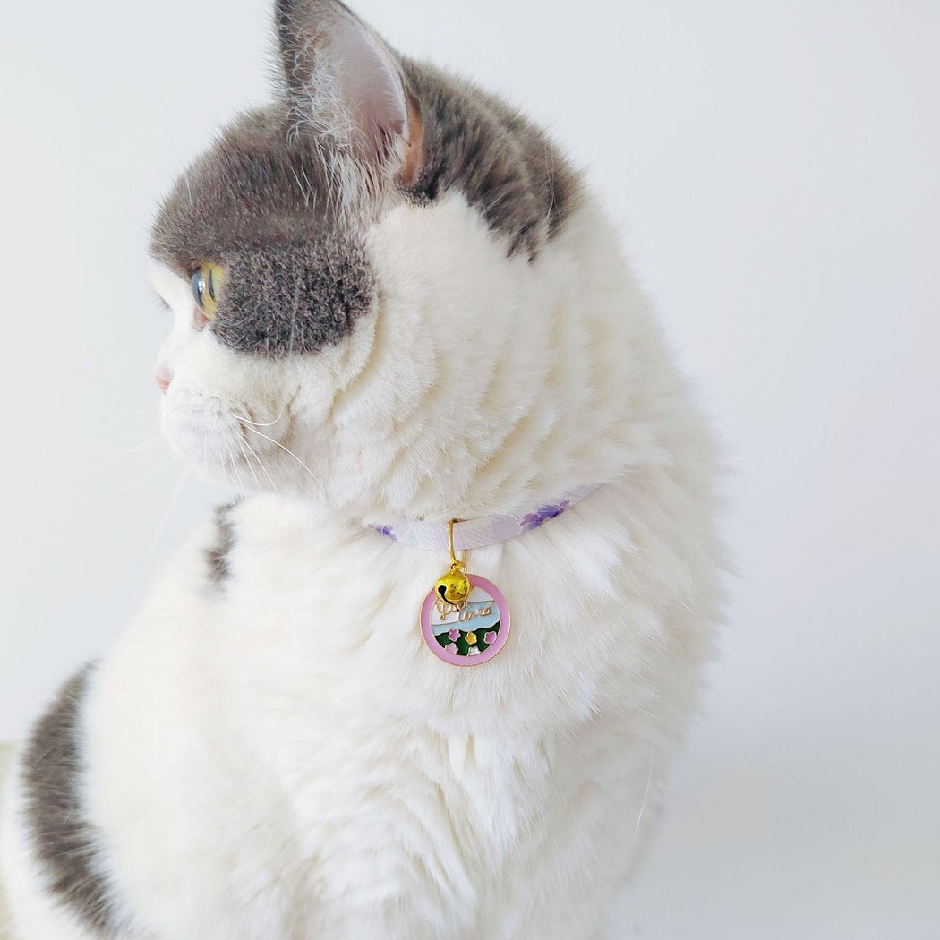 Mokka - Floral Bell Pendant Adjustable Cat Collar