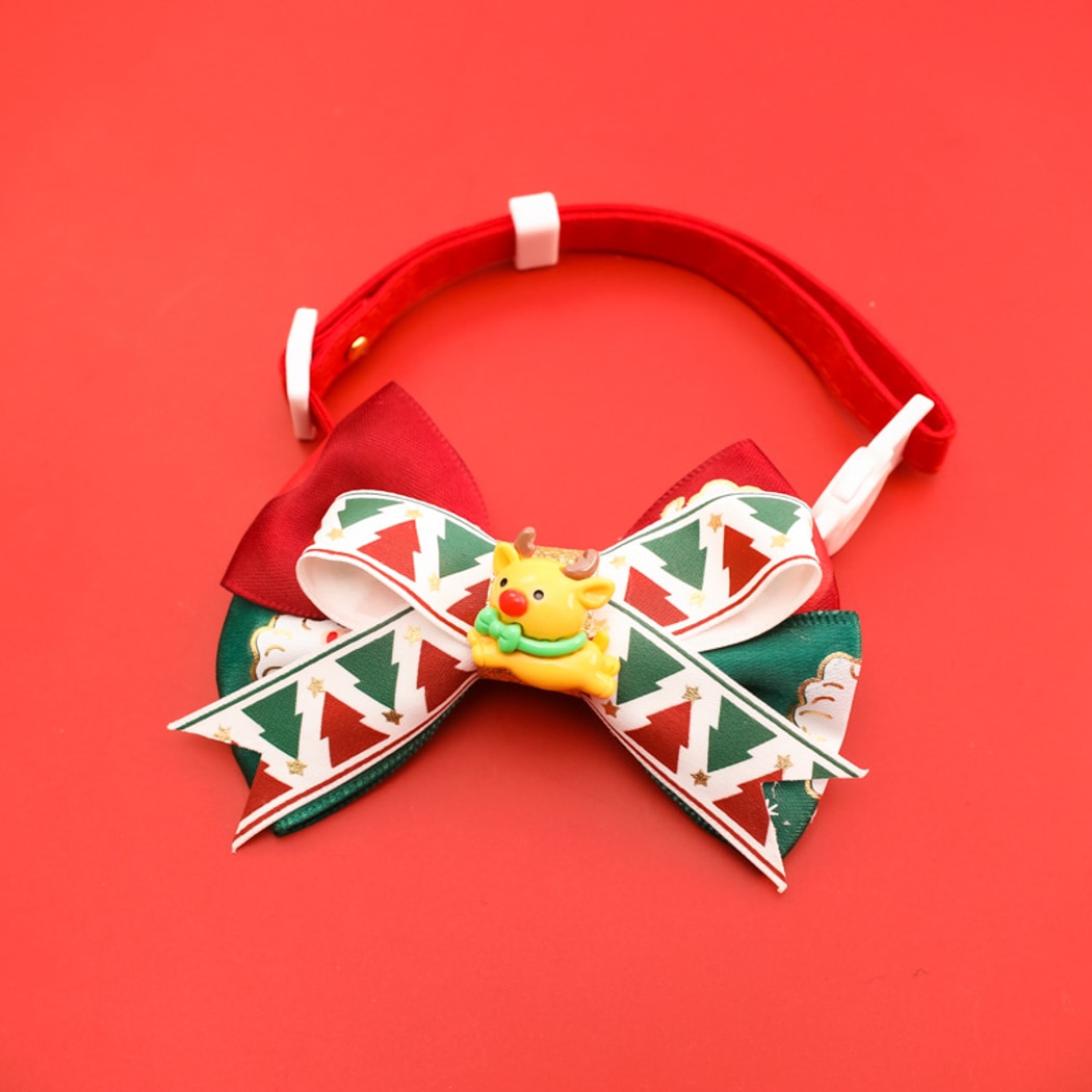 Christmoo - Bow Detail Christmas Cartoon Cat Collar