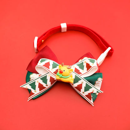 Christmoo - Bow Detail Christmas Cartoon Cat Collar