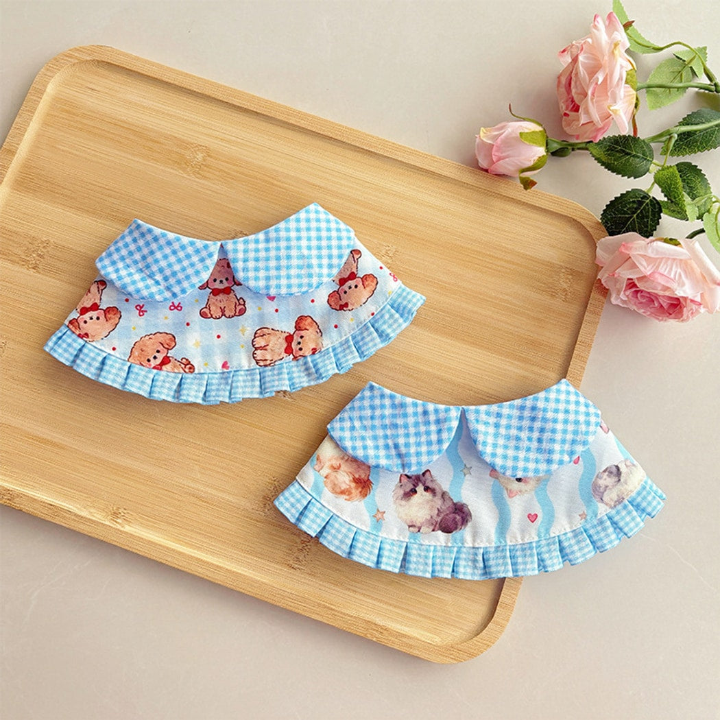 Mokka - Cartoon Style Lace Trim Pet Bib