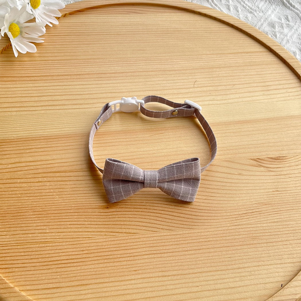 Mokka - British Plaid Bow Tie Cat Collar