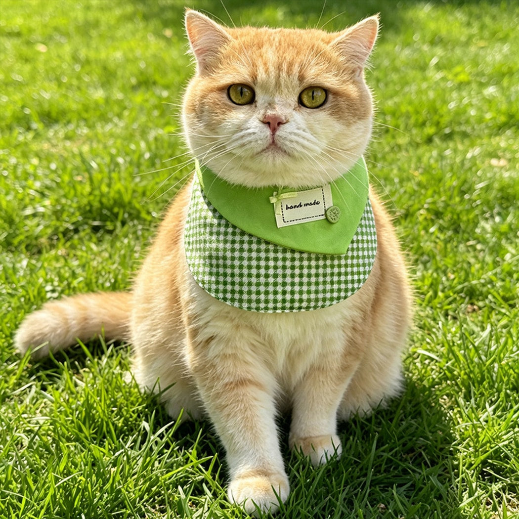 Mokka - Casual Plaid Cat and Dog Bib