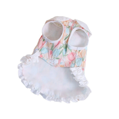 Ozzie - Ruffle Hem Printed Spring Summer Dog Dress