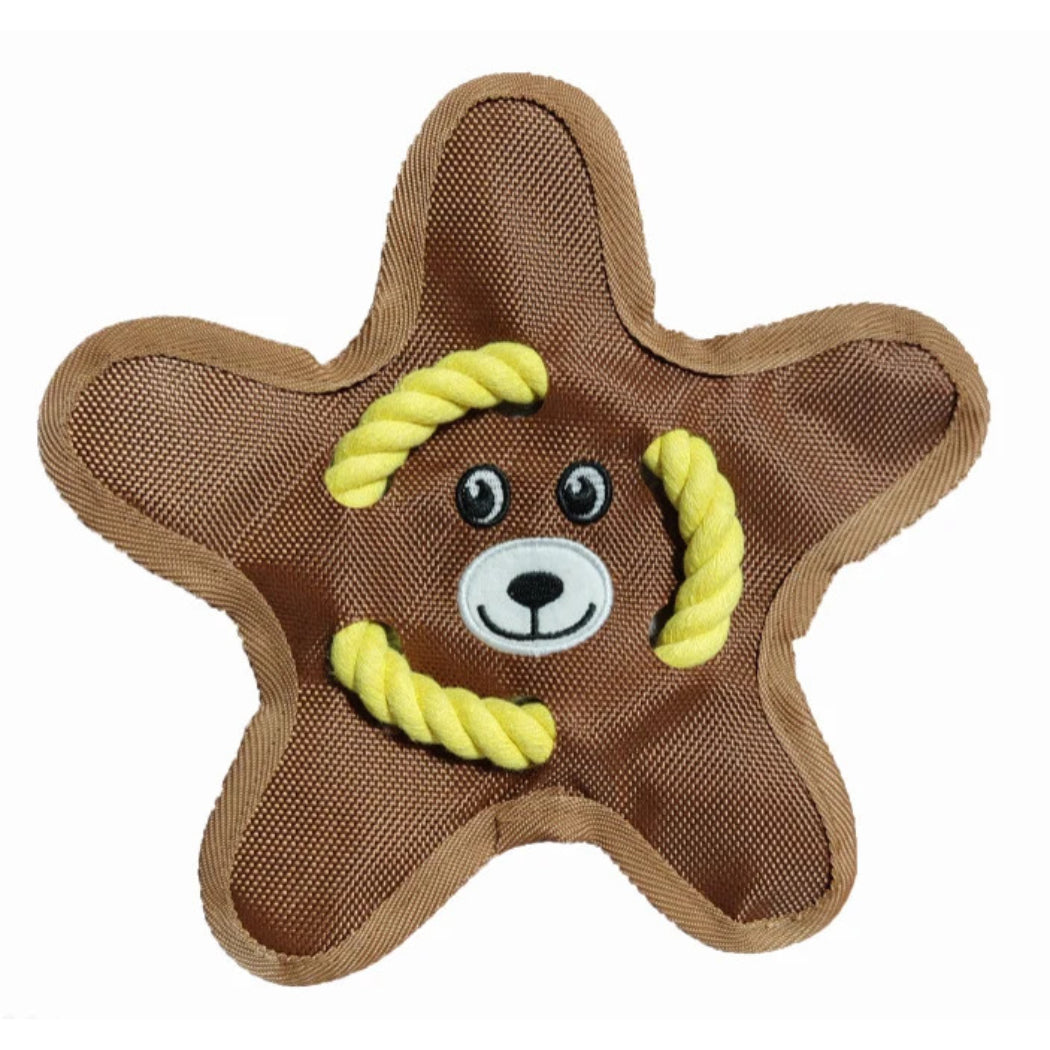 Petkin - Cartoon Face Star-Shaped Plush Dog Toy