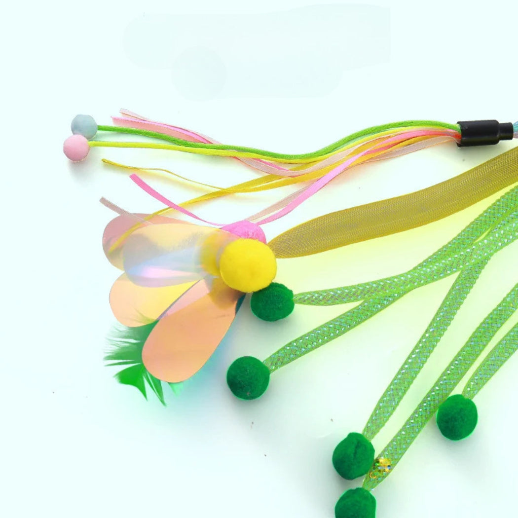Moo - Colorful Ribbon Cat Teaser Wand