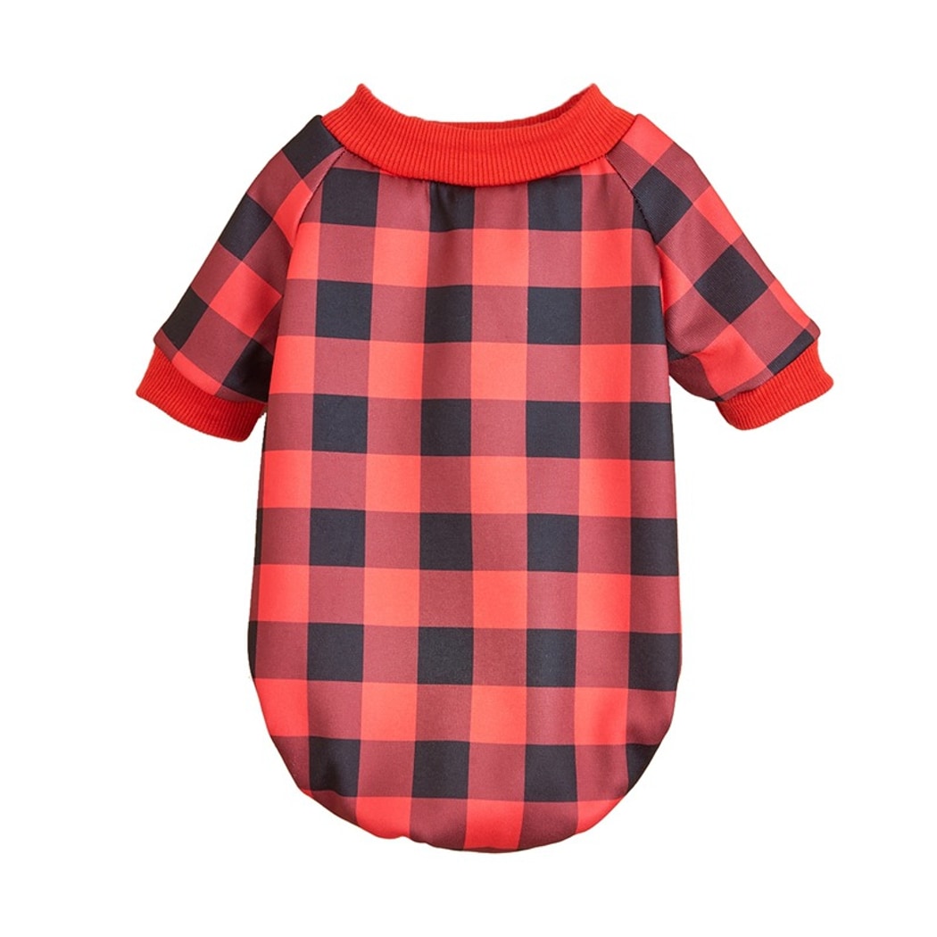 Ozzie - Classic Plaid Round Neck Dog Sweatshirt