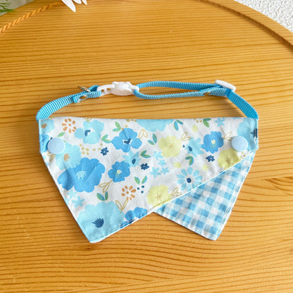 Mokka - Floral Print Adjustable Cat Bandana Collar