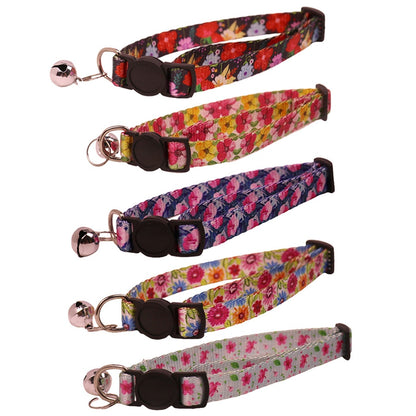 Mokka - Vintage-inspired Floral Print Cat Collar