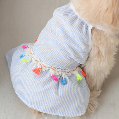 Ozzie - Casual Tassel Trim Dog and Cat Pet Dress