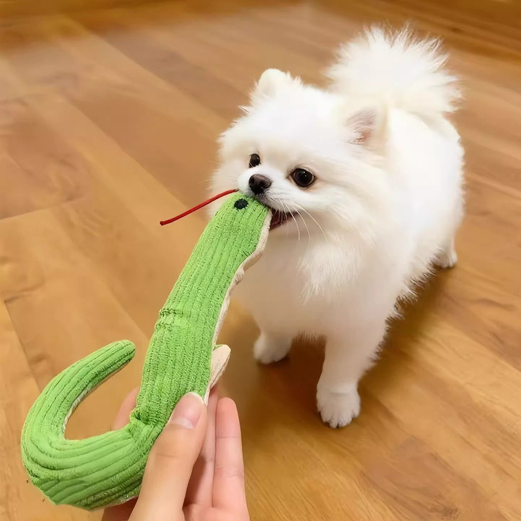 Petkin - Cute Snake Shaped Plush Dog Toy