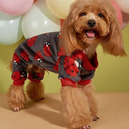 Ozzie - Ladybug Pattern Dog Onesie Style Sweater