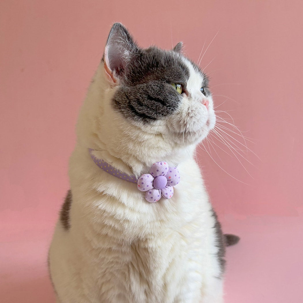 Mokka - Cartoon Floral Detail Adjustable Cat Collar