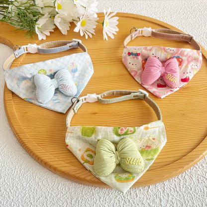 Mokka - Candy Color Bow Cat Bandana Collar