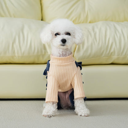 Ozzie - Casual Ruffle Trim Summer Dog Jumpsuit