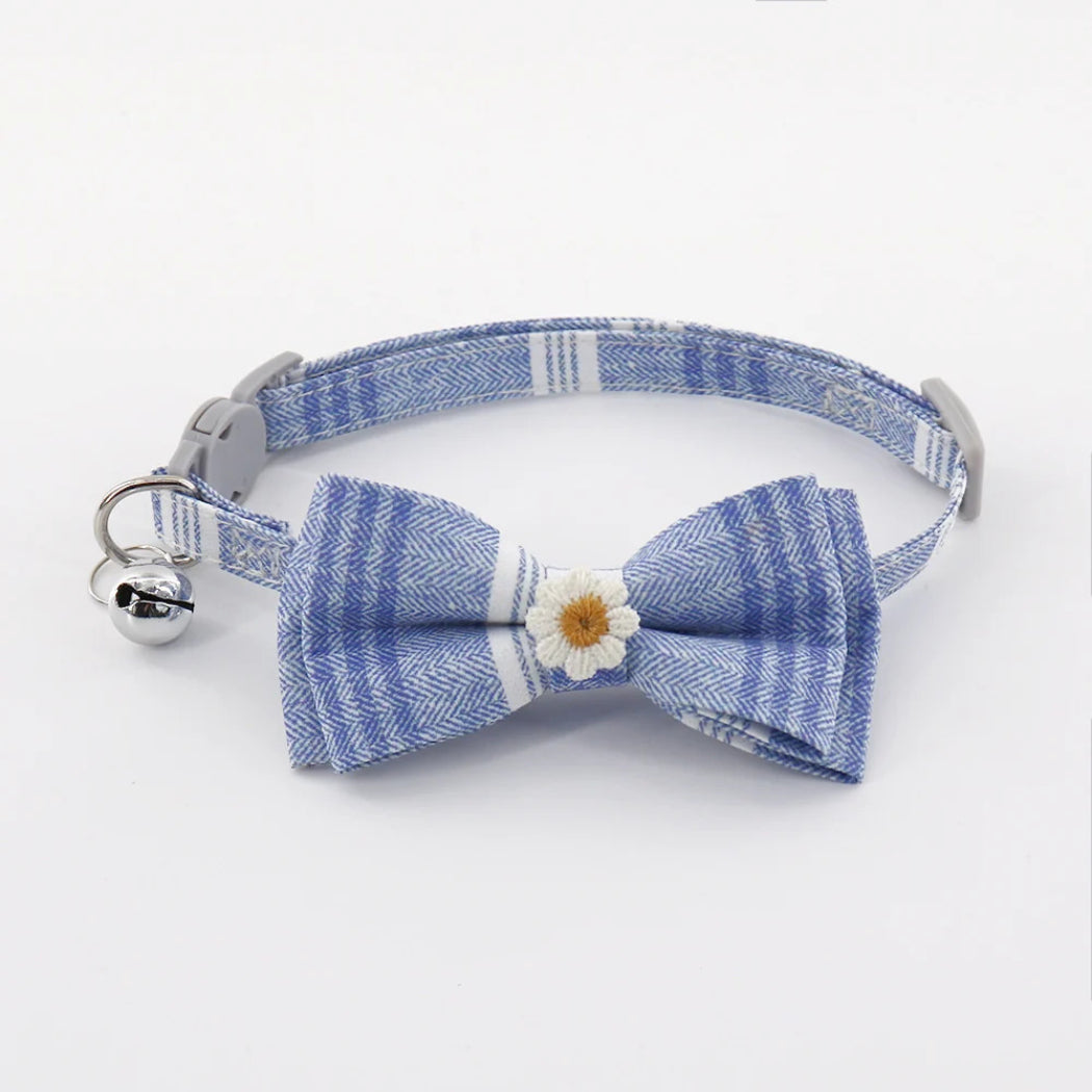Mokka - Herringbone Bow Breakaway Cat Collar