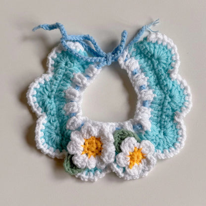 Mokka - Spring Scalloped Crochet Cat Collar