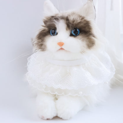 Mokka - Lace Bow Ruffle Decorative Cat Collar
